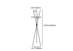 Modern Black Iron Tripod Floor Lamp with White Glass Shade Dimensions
