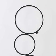 Modern Black LED Floor Lamp with White Silica Shade - 5-Light Design