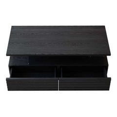 Modern Black MDF Coffee Table Set With Storage Drawers