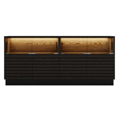 Modern Black MDF Coffee Table Set With Storage Drawers