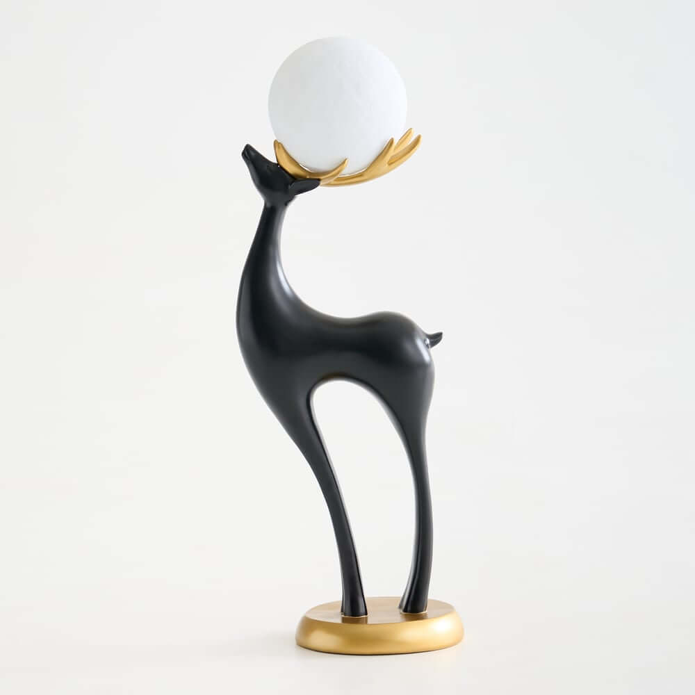 Modern Black Plastic Deer Floor Lamp with Dimmable Light