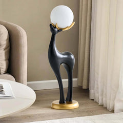 Modern Black Plastic Deer Floor Lamp with Dimmable Light