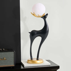 Modern Black Plastic Deer Floor Lamp with Dimmable Light