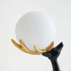Modern Black Plastic Deer Floor Lamp with Dimmable Light