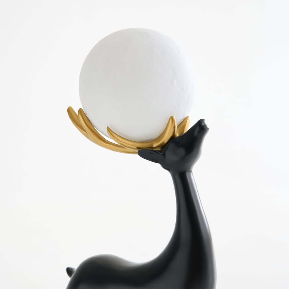 Modern Black Plastic Deer Floor Lamp with Dimmable Light