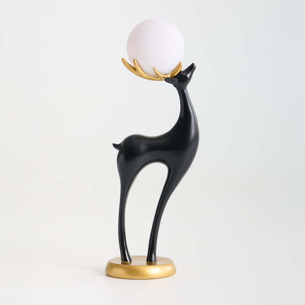 Modern Black Plastic Deer Floor Lamp with Dimmable Light