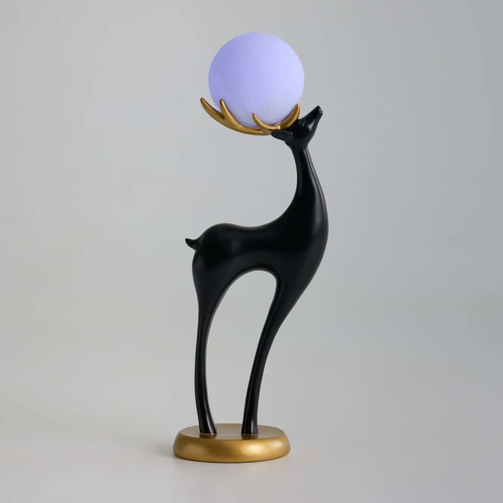 Modern Black Plastic Deer Floor Lamp with Dimmable Light