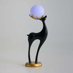 Modern Black Plastic Deer Floor Lamp with Dimmable Light
