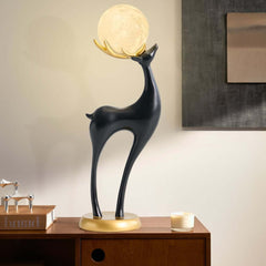 Modern Black Plastic Deer Floor Lamp with Dimmable Light