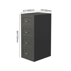 Modern Black Plywood Storage Cabinet with 4 Drawers Dimensions