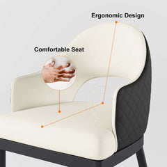 Modern Black PU Leather Arm Chairs With Gold Legs, Set Of 2