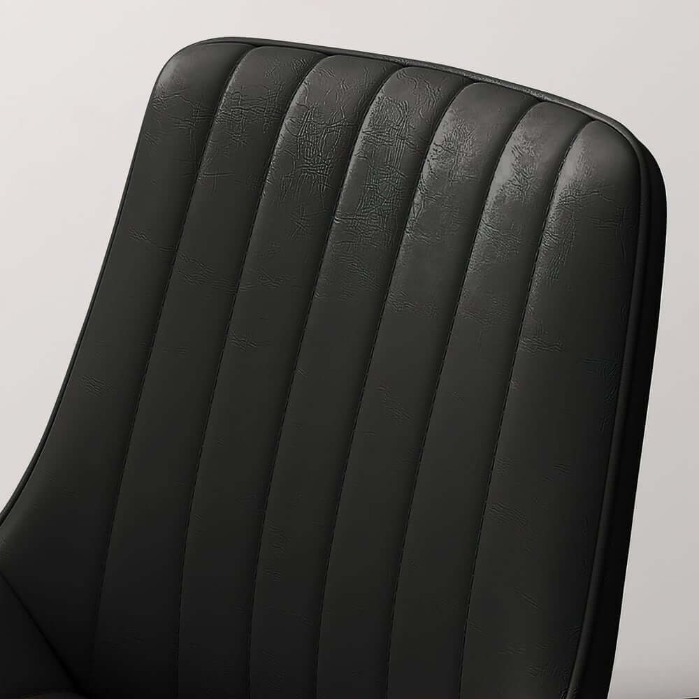 Modern Black PU Leather Side Chairs With Gold Steel Legs