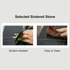 Modern Black Sintered Stone Bathroom Vanity with Undermount Sink