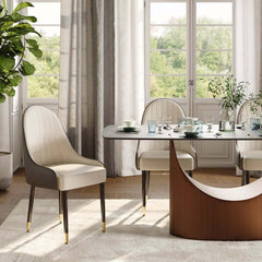 Modern Black Sintered Stone Dining Table, Stainless Steel Base