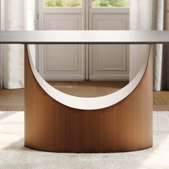 Modern Black Sintered Stone Dining Table, Stainless Steel Base