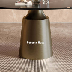 Modern Black Sintered Stone Dining Table With Pedestal Base