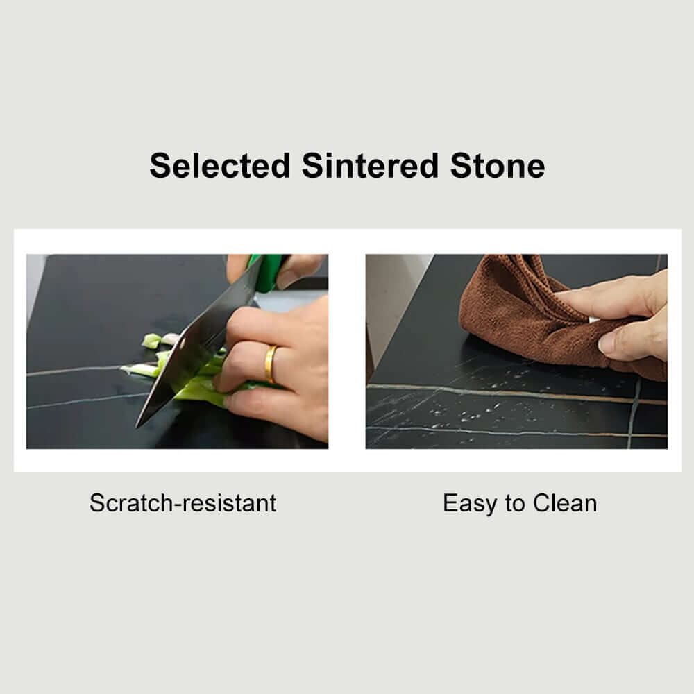 Modern Black Sintered Stone Floating Bathroom Vanity with Undermount Sink