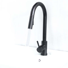 Modern Black Stainless Steel Touch Kitchen Faucet with High Arc Swivel Spout