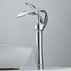 Modern Black Waterfall Bathroom Faucet with Single Lever Handle