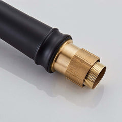 Modern Black Waterfall Bathroom Faucet with Single Lever Handle