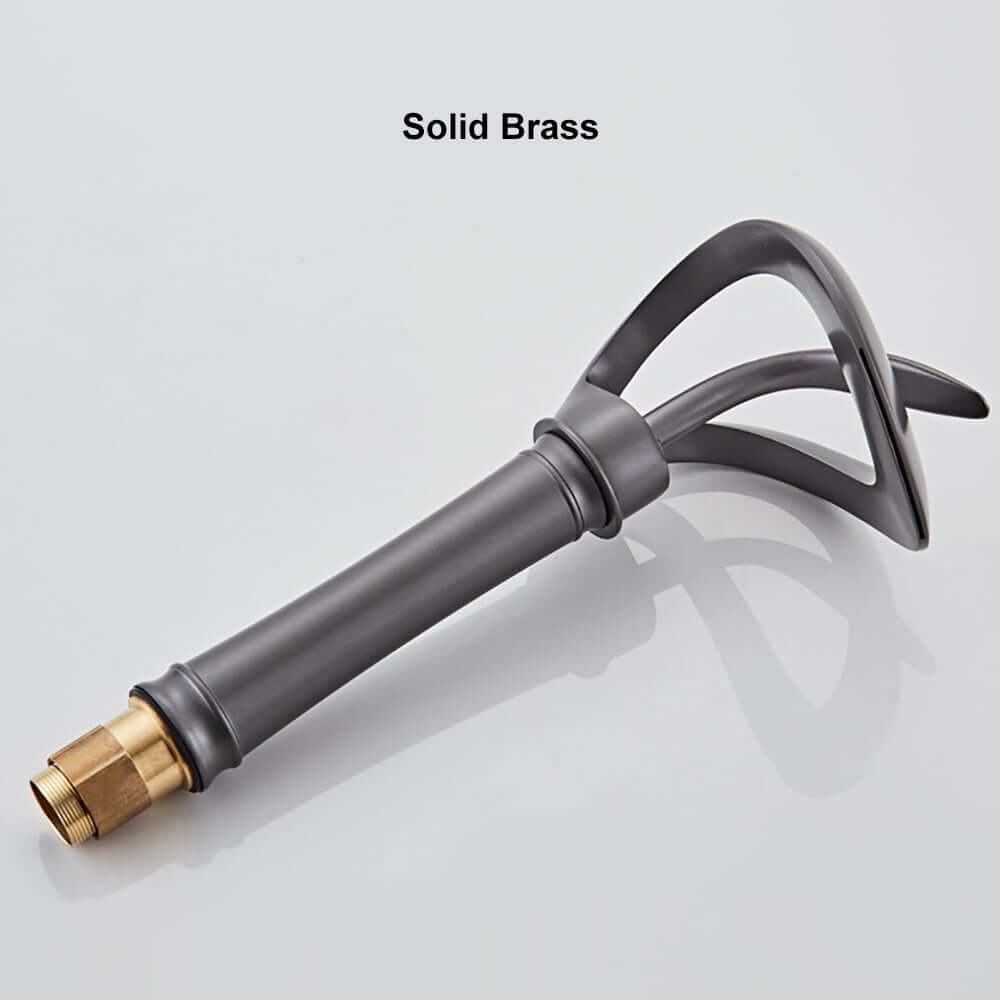 Modern Black Waterfall Bathroom Faucet with Single Lever Handle