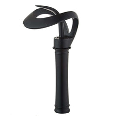 Modern Black Waterfall Bathroom Faucet with Single Lever Handle