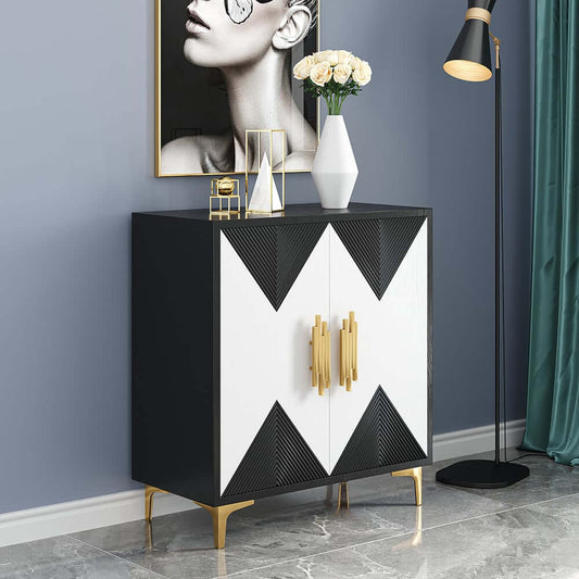 Modern Black & White Sideboard with Adjustable Shelves