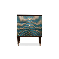 Modern Blue Accent Chest With Solid Wood Top