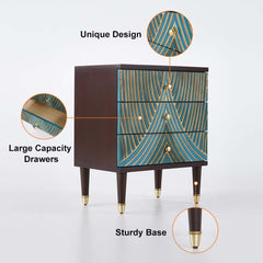 Modern Blue Accent Chest With Solid Wood Top