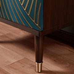 Modern Blue Accent Chest With Solid Wood Top