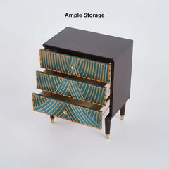 Modern Blue Accent Chest With Solid Wood Top