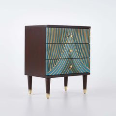 Modern Blue Accent Chest With Solid Wood Top