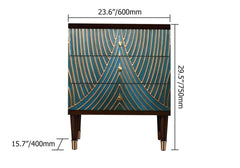 Modern Blue Accent Chest With Solid Wood Top Dimensions