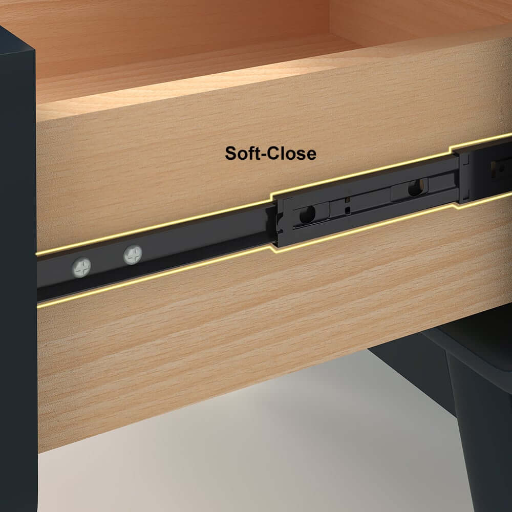 Modern Blue Nightstand With Drawers And Open Storage