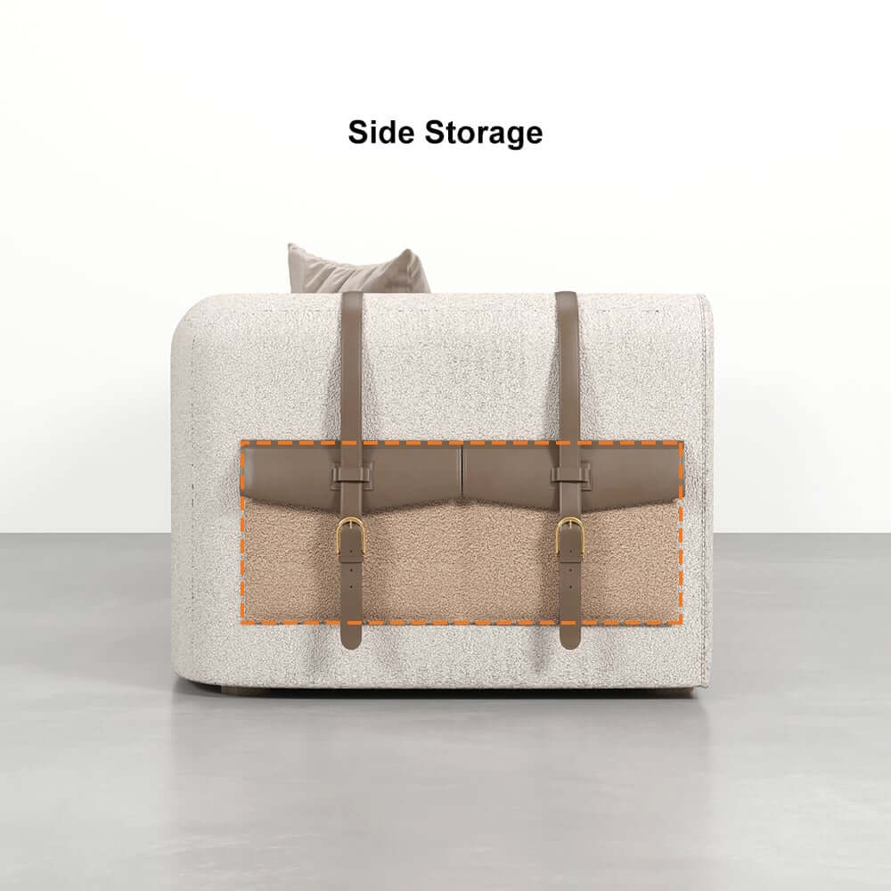 Modern Boucle 3-Seater Sofa With Round Arms