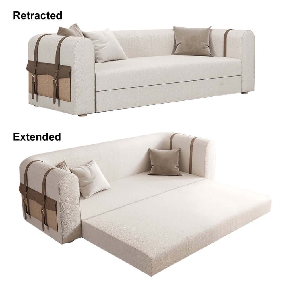 Modern Boucle 3-Seater Sofa With Round Arms