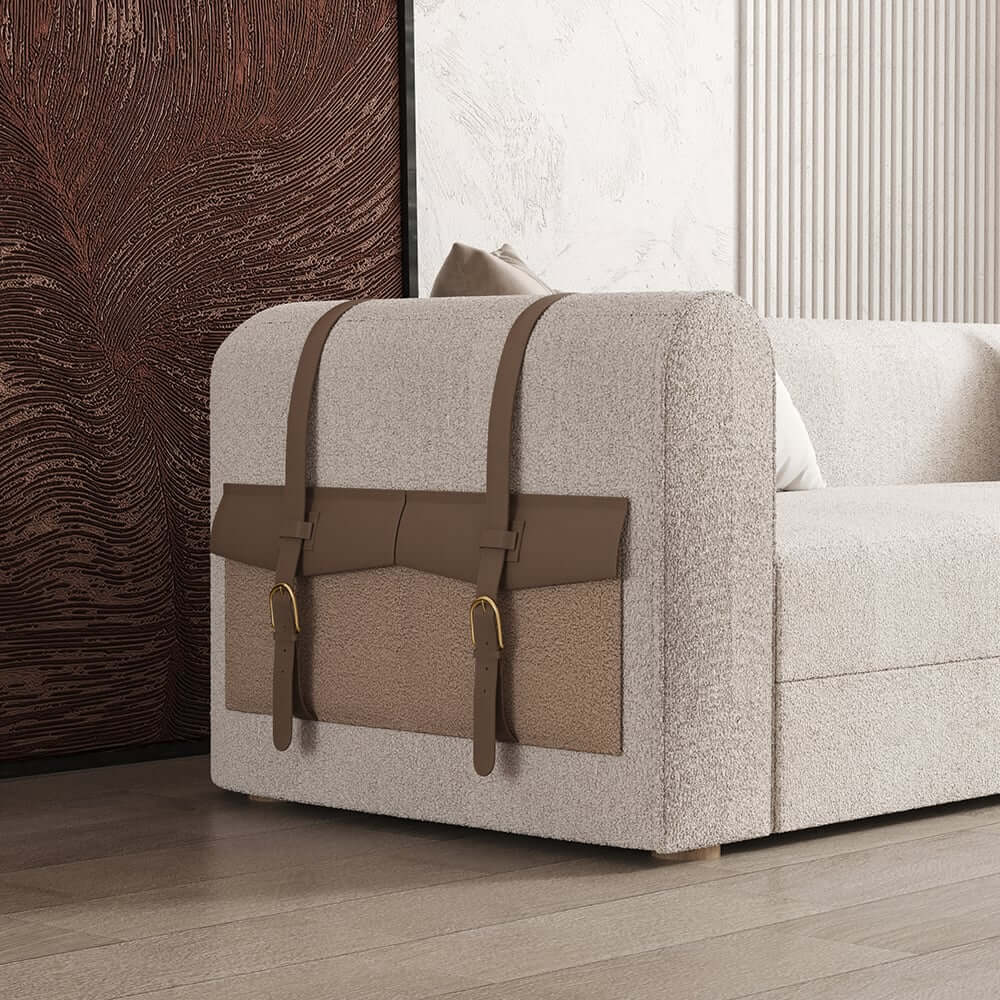 Modern Boucle 3-Seater Sofa With Round Arms