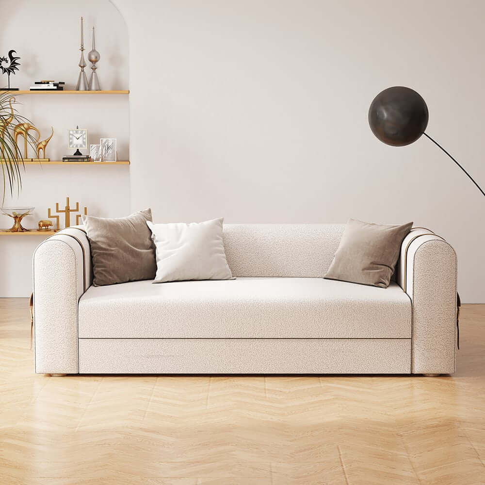 Modern Boucle 3-Seater Sofa With Round Arms