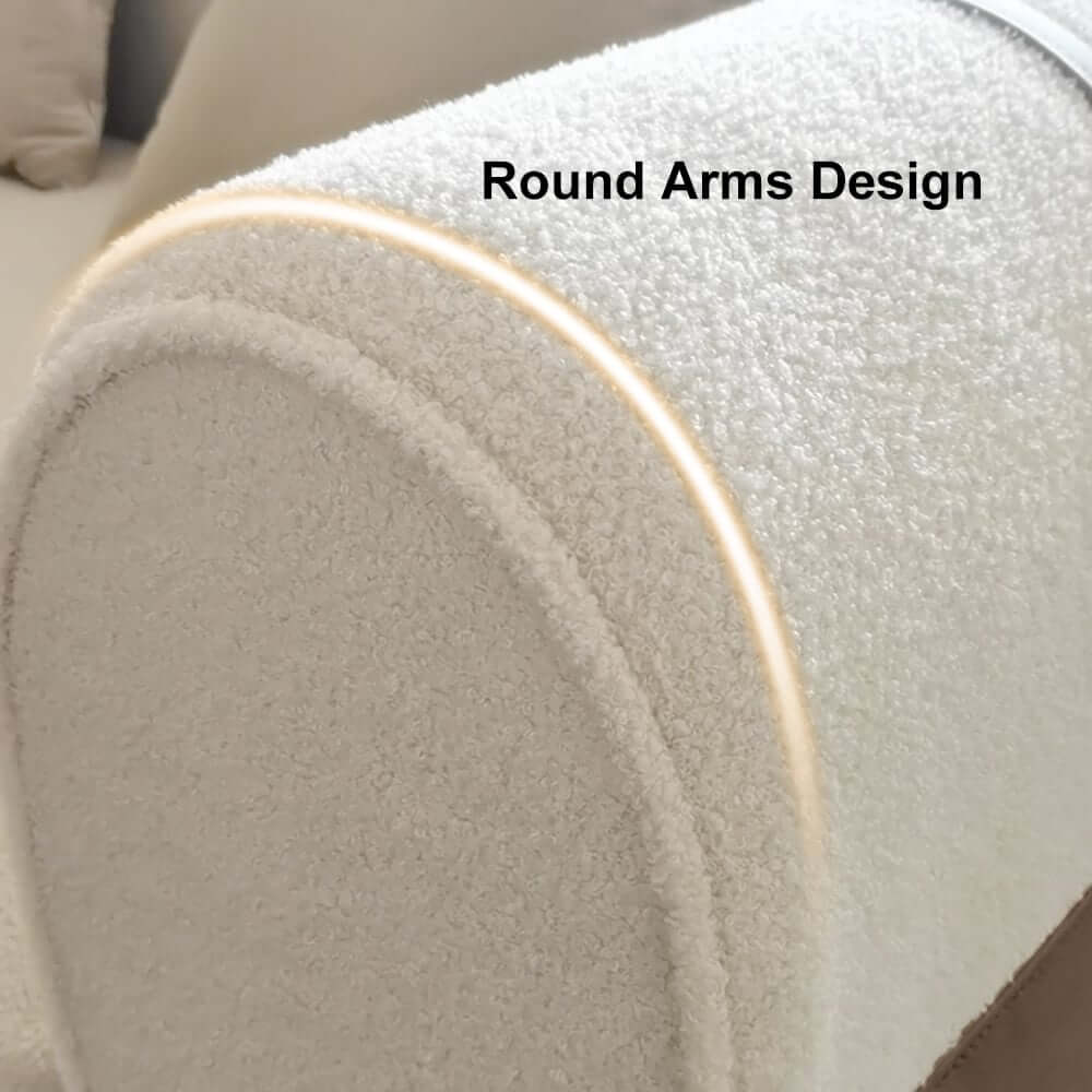 Modern Boucle 3-Seater Sofa With Round Arms