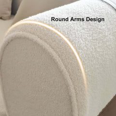 Modern Boucle 3-Seater Sofa With Round Arms