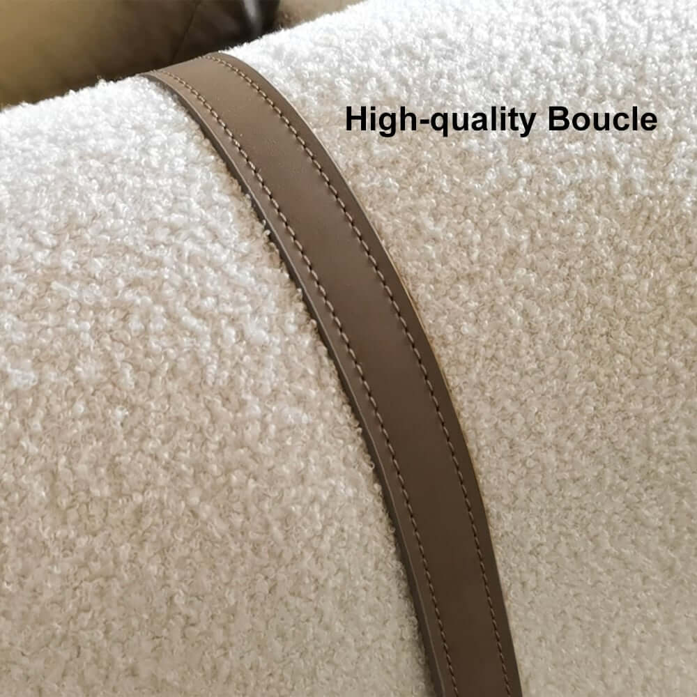Modern Boucle 3-Seater Sofa With Round Arms