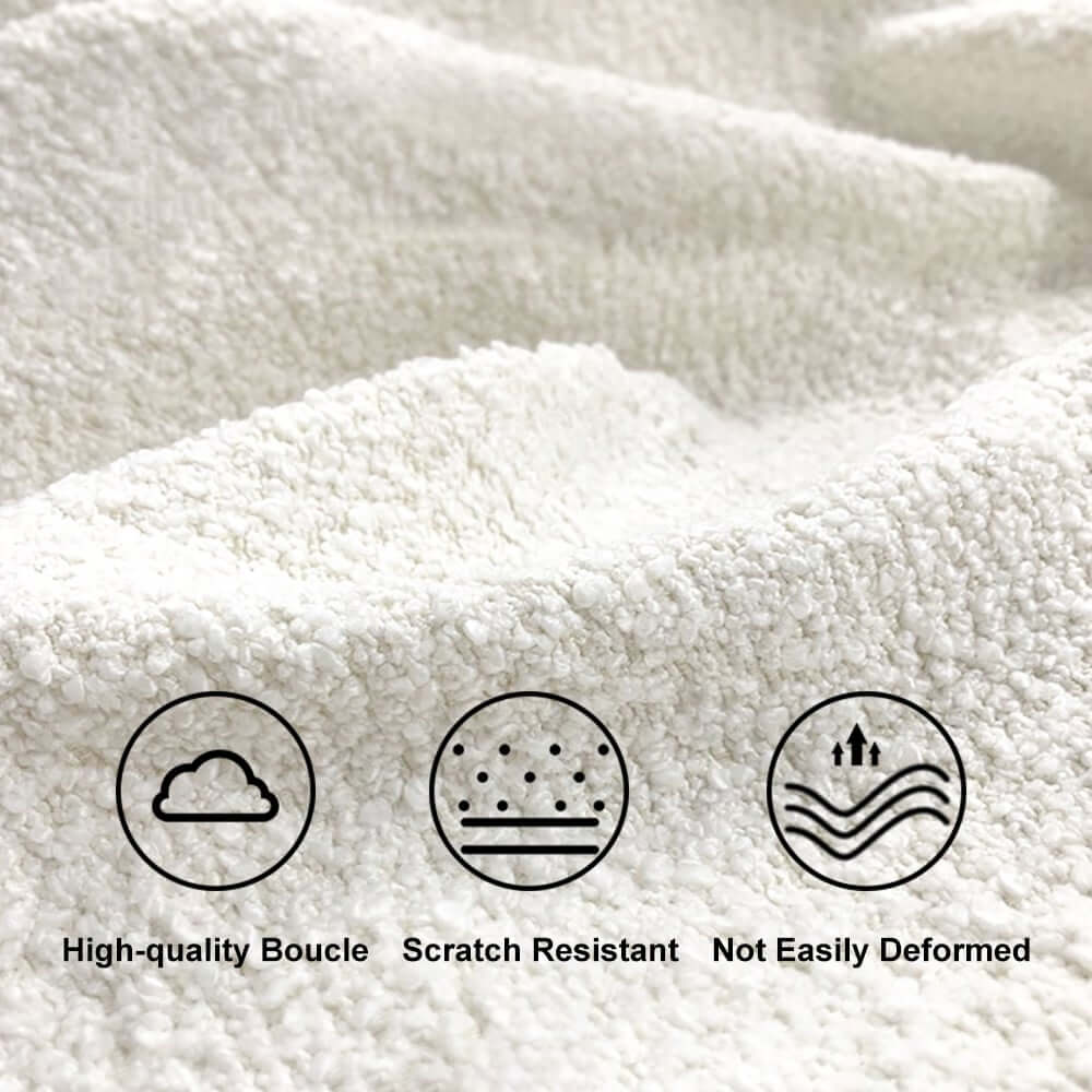 Modern Boucle 3-Seater Sofa With Round Arms