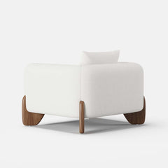 Modern Boucle Chair And A Half With Pillow Back