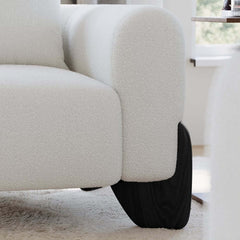 Modern Boucle Chair And A Half With Pillow Back