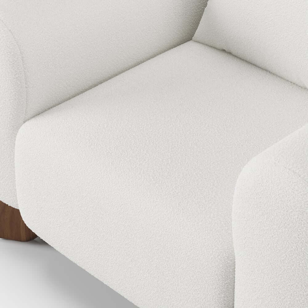 Modern Boucle Chair And A Half With Pillow Back