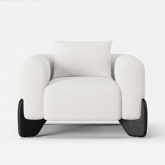 Modern Boucle Chair And A Half With Pillow Back