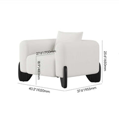 Modern Boucle Chair And A Half With Pillow Back Dimensions