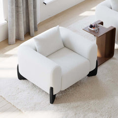 Modern Boucle Chair And A Half With Pillow Back Main Product Image