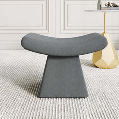 Modern Boucle Footstool with Abstract Design, 20.1" Wide