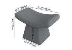 Modern Boucle Footstool with Abstract Design, 20.1" Wide Dimensions